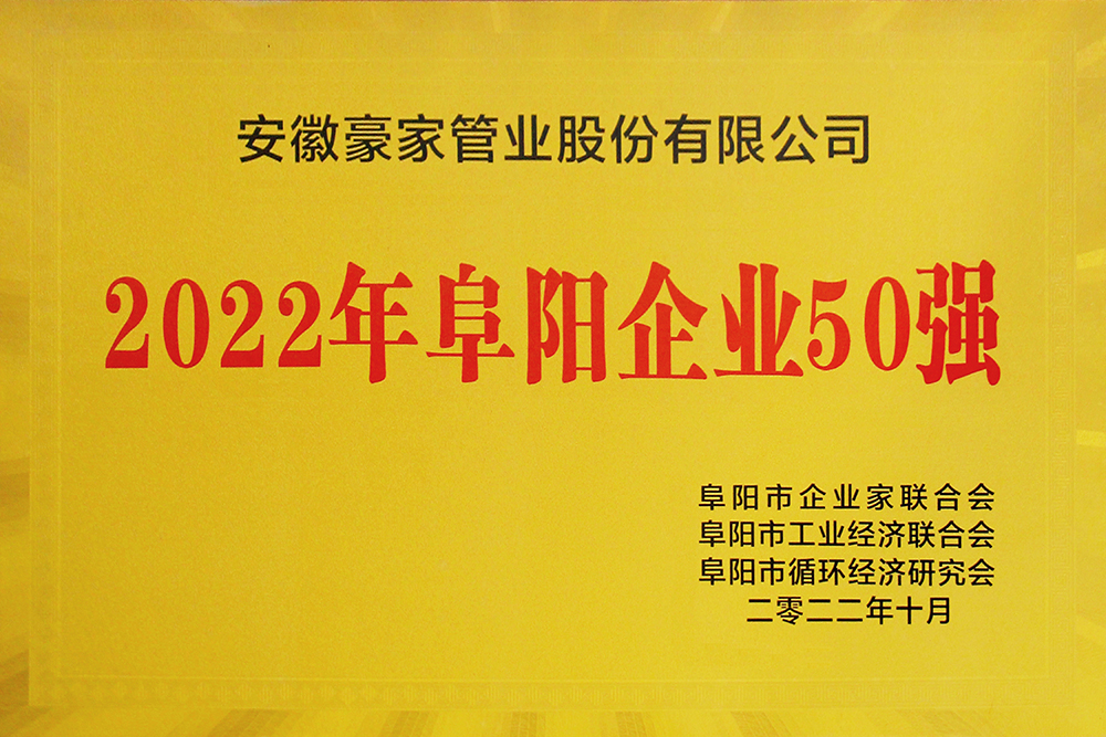 2022年阜陽企業(yè)50強